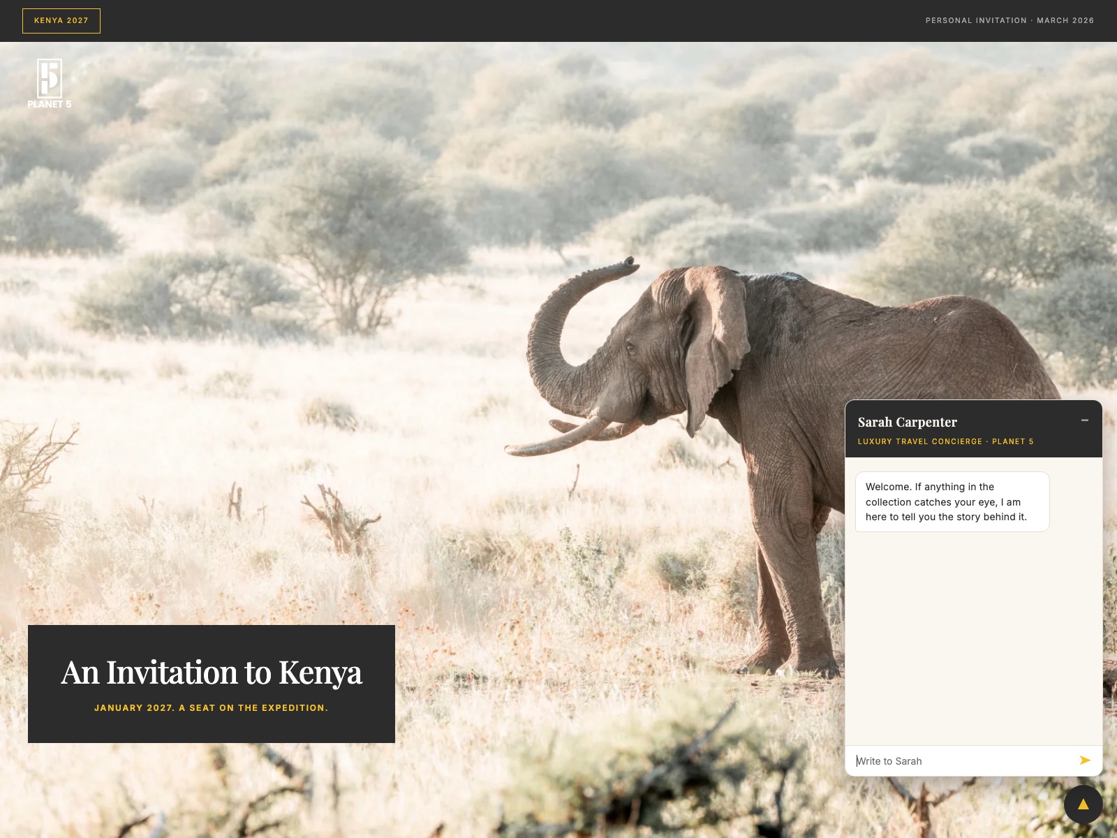 Greeting expedition prospects with itinerary fluency on the Kenya invitation